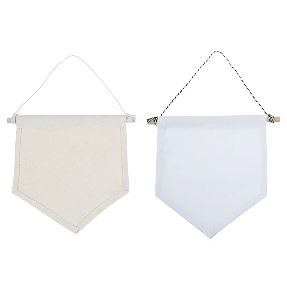 

2pcs Pin Display Canvas Natural Cotton Pennant Banner for Wall Decor DIY Blank Canvas for Kids Room Office Craft