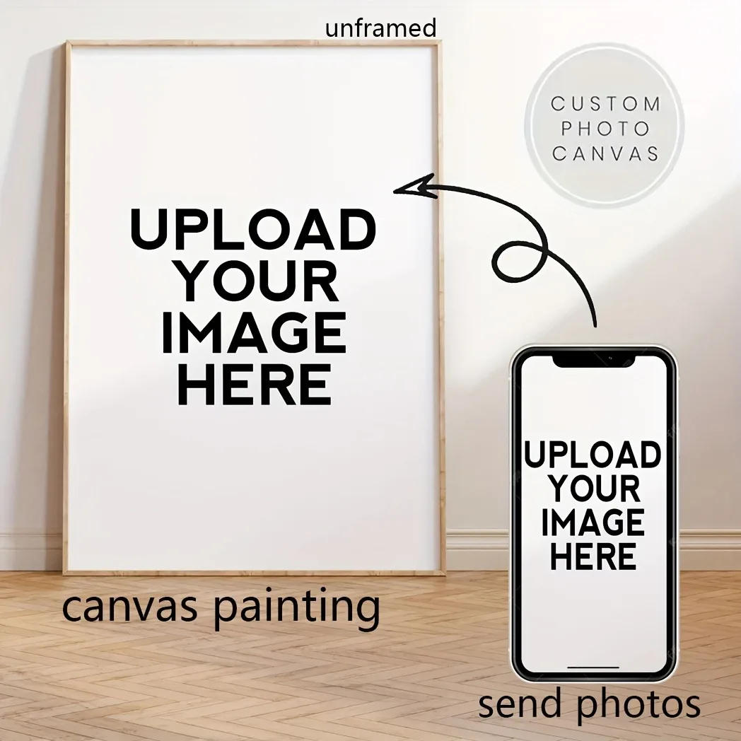2D Flat, One Custom Frameless Canvas, Personalized Couple Images, Tailored Family Photo Canvases, Celebrate Your Cherished Memor