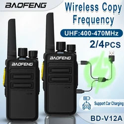 Baofeng BD-V12A Walkie Talkies Mini Wireless Copy Frequency Type-C Charging UHF 400-470MHz High Capacity Children Kids Gift