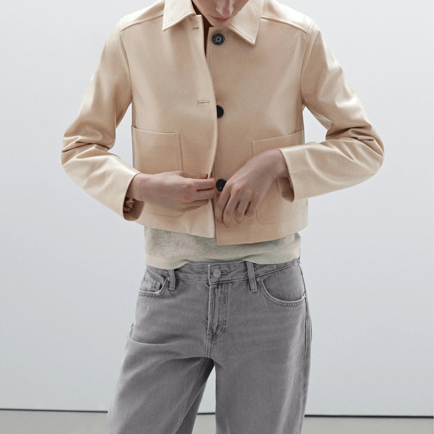 Damski płaszcz ze skóry ekologicznej Jaet 2025 Jesień Nowa Kolekcja Wysokiej Jakości Odzież Wierzchnia Modny Damski Płaszcz ze Stójką