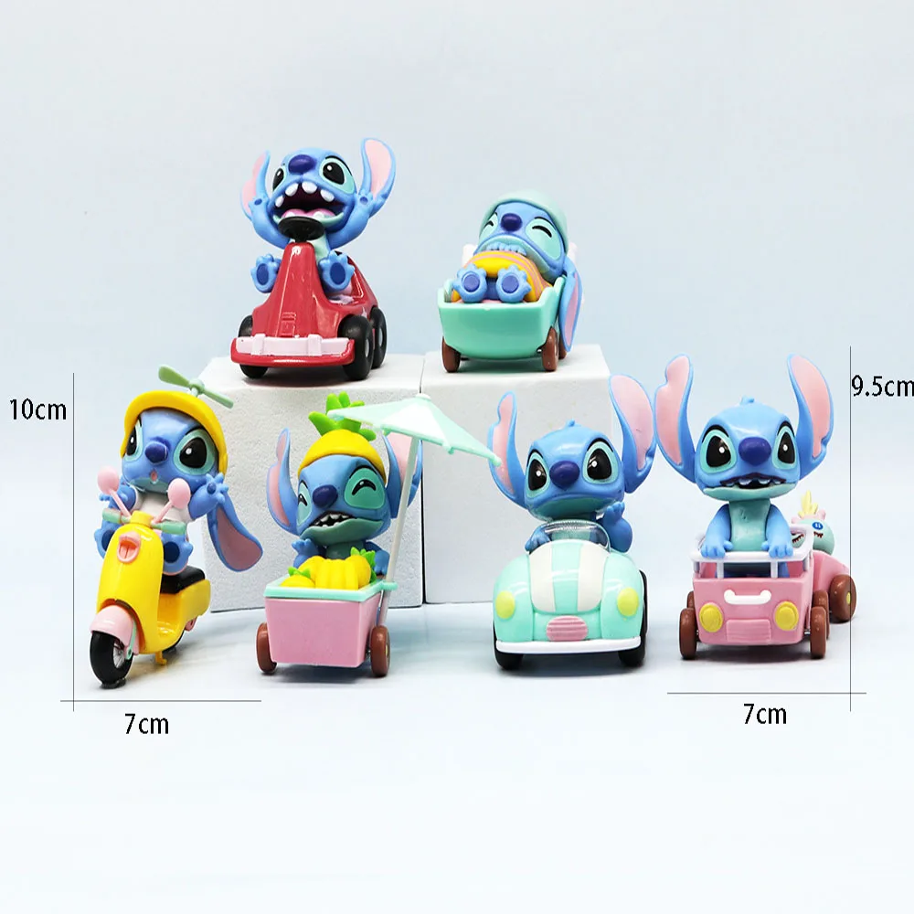 

6pcs/set Disney Lilo & Stitch Series Model Toys Birthday Xmas Gift Anime Kawaii Desktop Decoration Toys for Kids Collection