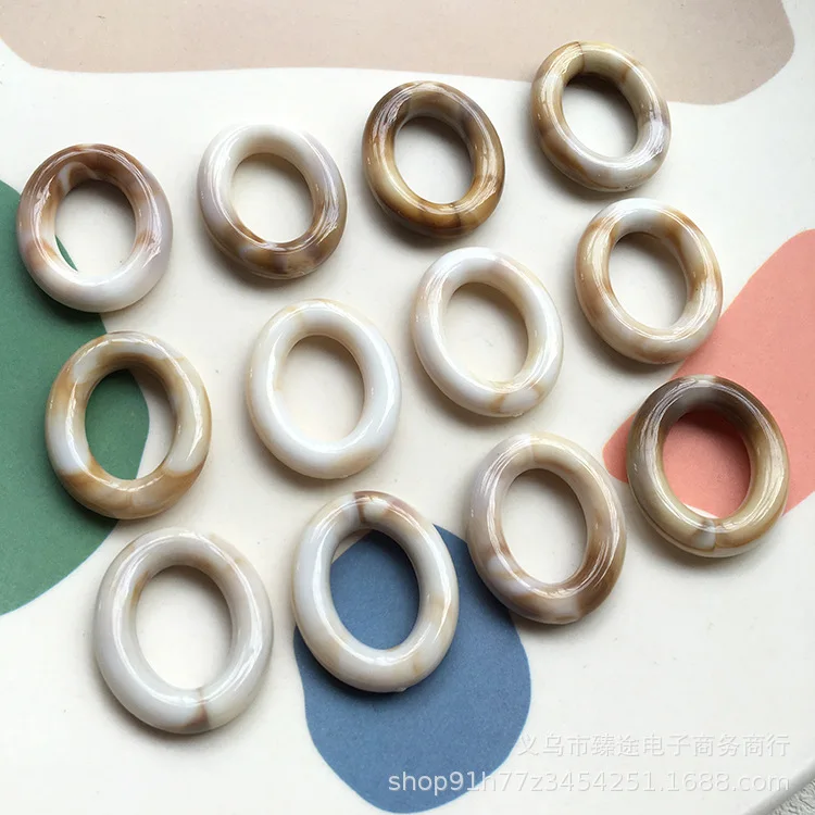 5pcs Japanese smudge oval hollow ring oval frame resin pendant accessories DIY handmade earrings wholesale