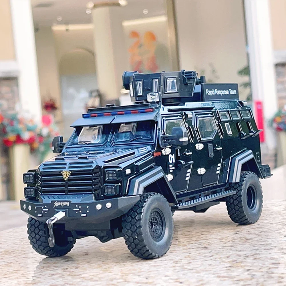 1:24 Sabertooth Alloy Model Toy Diecast Car Door Opened Sound Light Pull Back Front Wheel Steering Armored Cars Prezent urodzinowy
