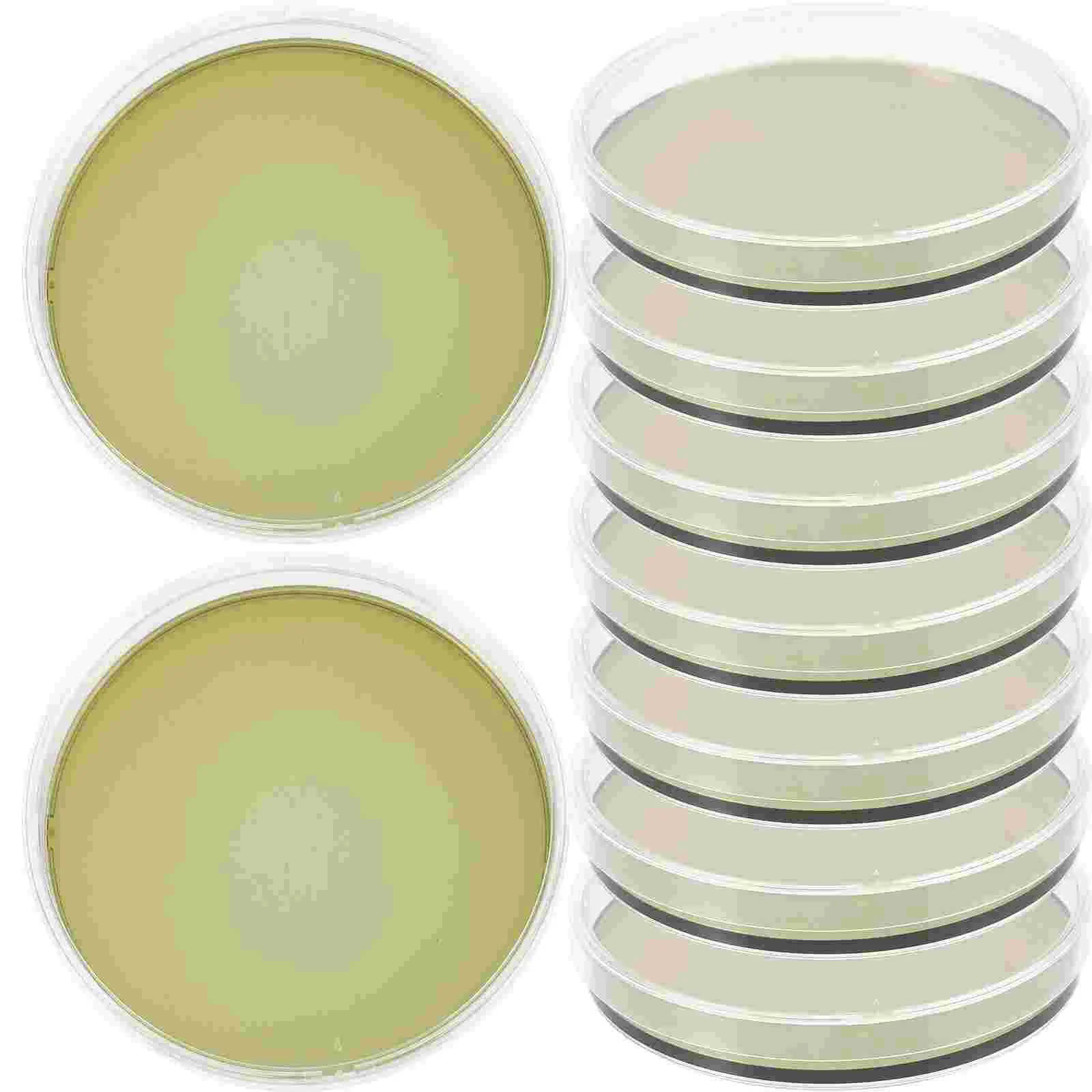 

10 Pcs Agar Test Kit Prepoured Petri Dish Plate Portable Plates Plastic Dishes Science Experiment Supplies