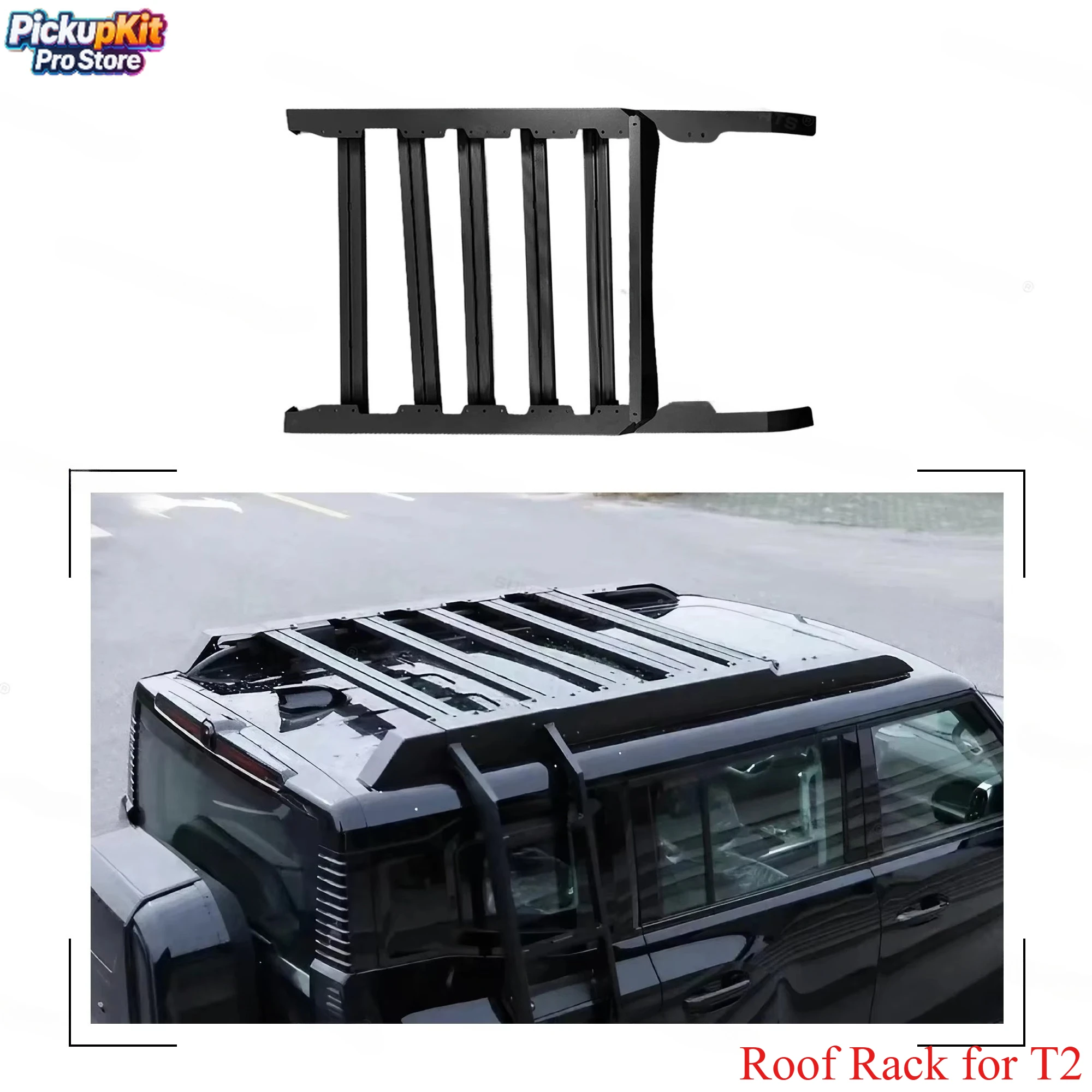 

Car Parts Offroad Pickup Luggage Carrier Aluminum Roof Rack for T2 Accessories 2024