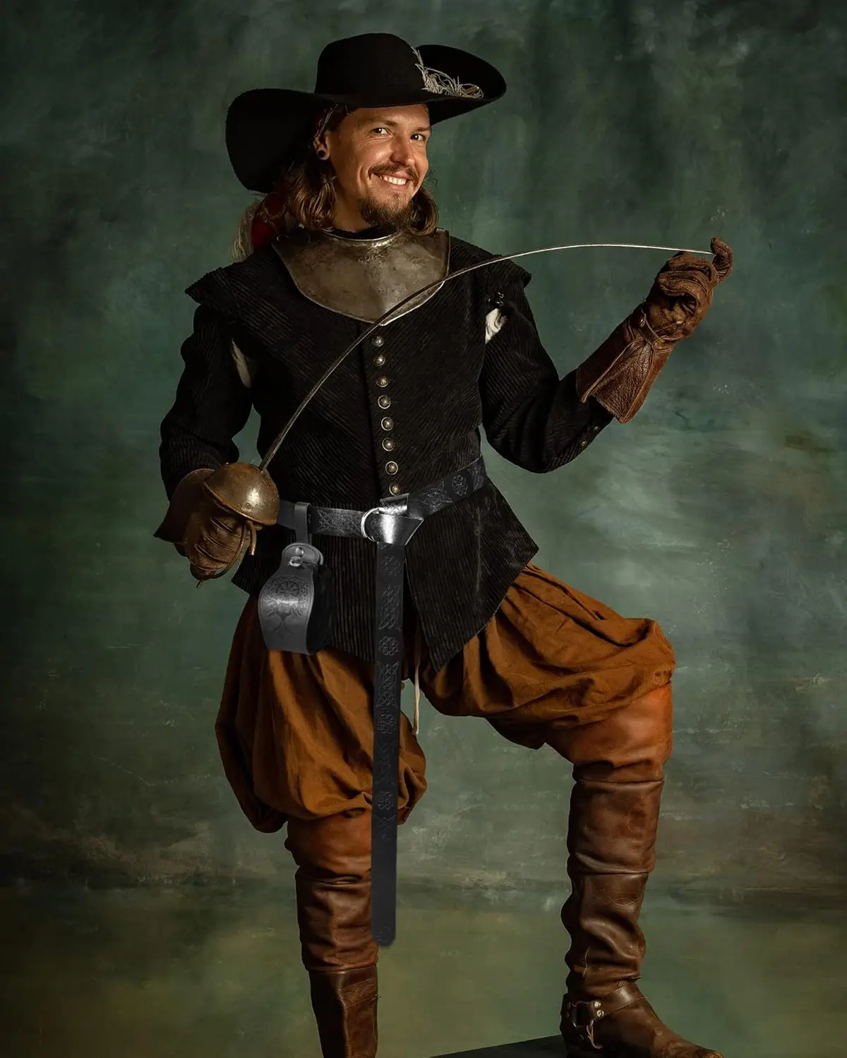 1 Stück/2 Stück Mittelalterlicher Retro-Gürtel, Unisex-Leder-Geldbörsen-Set, Renaissance-Wikinger-Ritter-Accessoires, Runde Ringgürtelschnalle, Renaissance – Detail 3