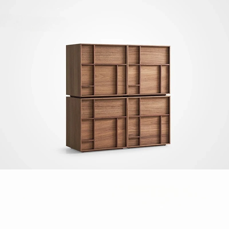 

X-S combination cabinet contrasting color solid wood medieval retro storage side cabinet room chest cabinet
