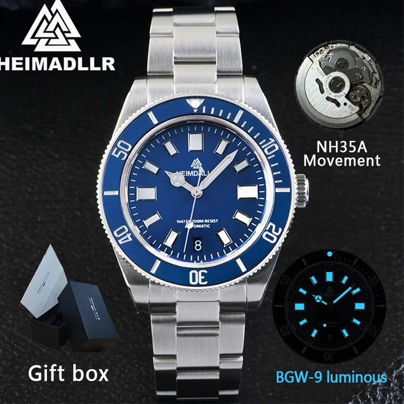 Heimdallr H28 Dive Watch Men NH35A Automatic Movement 316L Stainless Steel 200m Waterproof Sapphire Glass BGW9 Luminous Watches