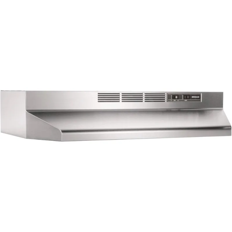 Broan-NuTone 413004 Non-Ducted Ductless Range Hood with Lights Exhaust Fan for Under Cabinet, 30-Inch, Stainless Steel