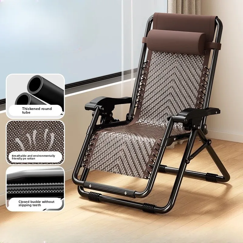 كرسي كرسي محمول قابل للطي مريح للجلوس والنوم لكبار السن قيلولة شرفة مكتب استخدام الراحة المنزلية #3