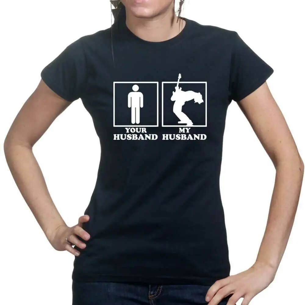 My Husband Guitarist Musician Guitar Strat Tele 59 Rock Blues Ladies T shirt Top