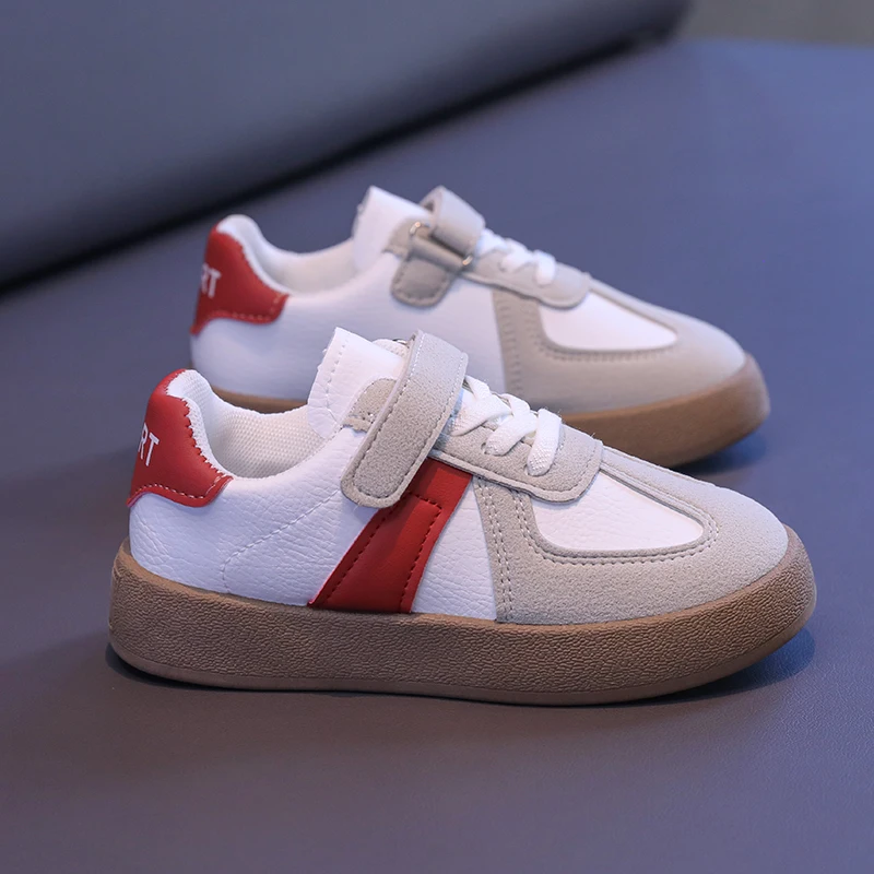

Unique Design Color Blocked Children's Casual Shoes Hook Loop Non-Slip Round Toe Boys Girls Fashion Casual Shoes Sewing Thread