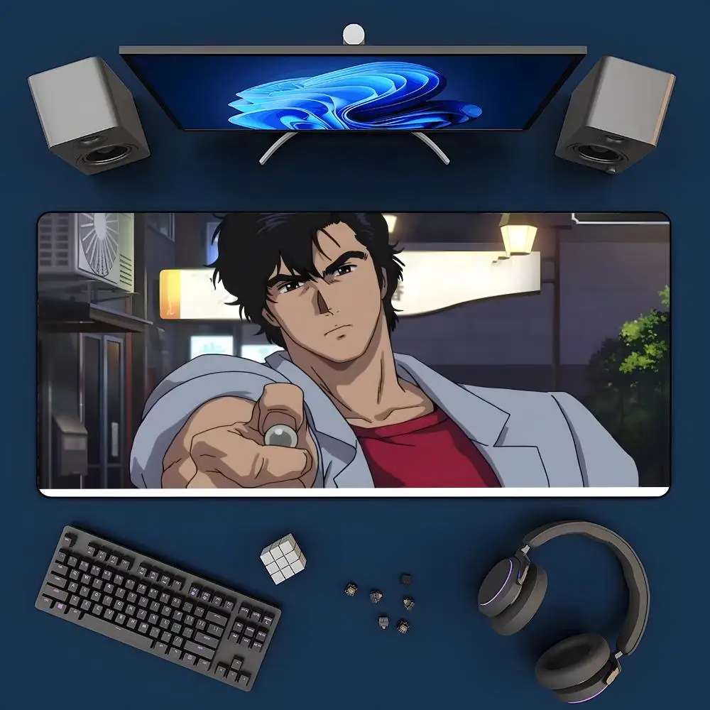 

Коврик для мыши Anime C-city H-Hunter, большой игровой коврик с защитой по краям, утолщенный, для компьютерной клавиатуры и стола