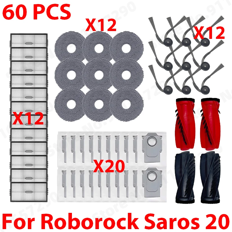 For Roborock Saros 20 Spare Parts Main Side Brush Mop Cloth Hepa Filter Dust Bag Robot Vacuum Cleaner Replacement Accessories image 3