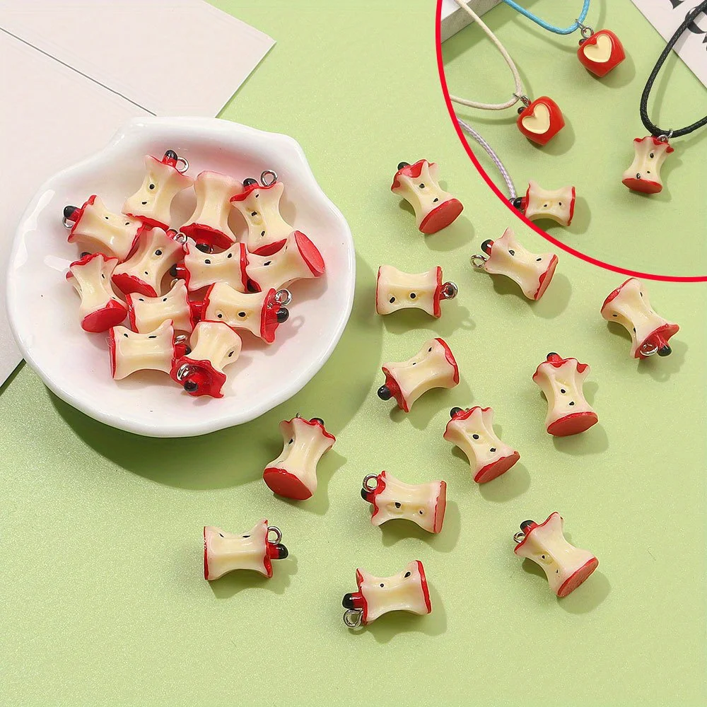 

6/13/25 шт., полуядерный кулон в форме ядра с красным сердцем, серьги «сделай сам», ожерелье, на День святого Валентина, подарок на День матери, аксессуары