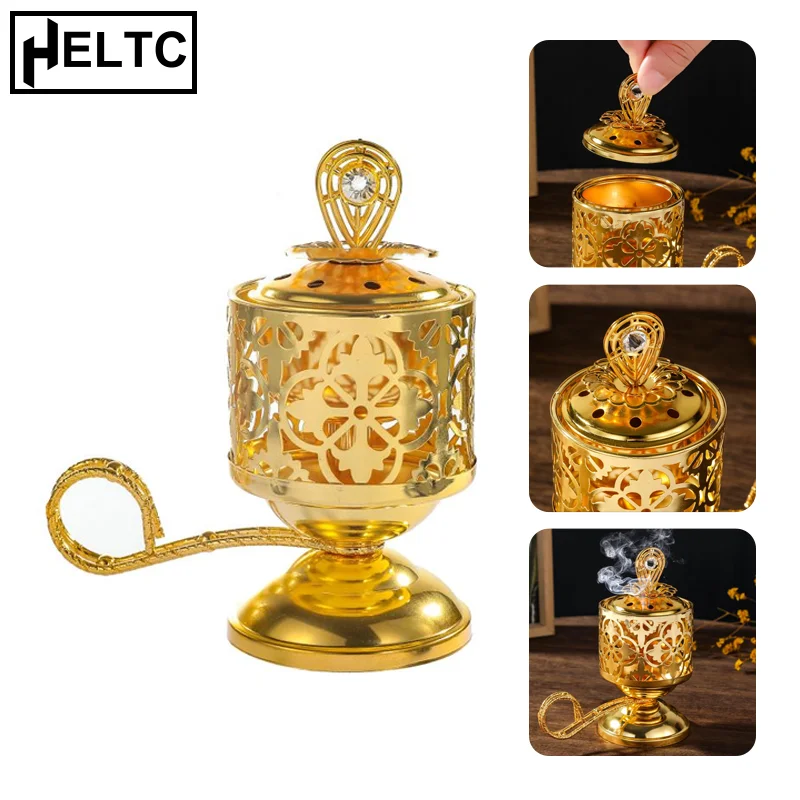 Hollow-Out Charcoal Incense Burners Creative Iron Art Cone Incense Holder For Aromatherapy Middle Eastern Arabic Incense Burner