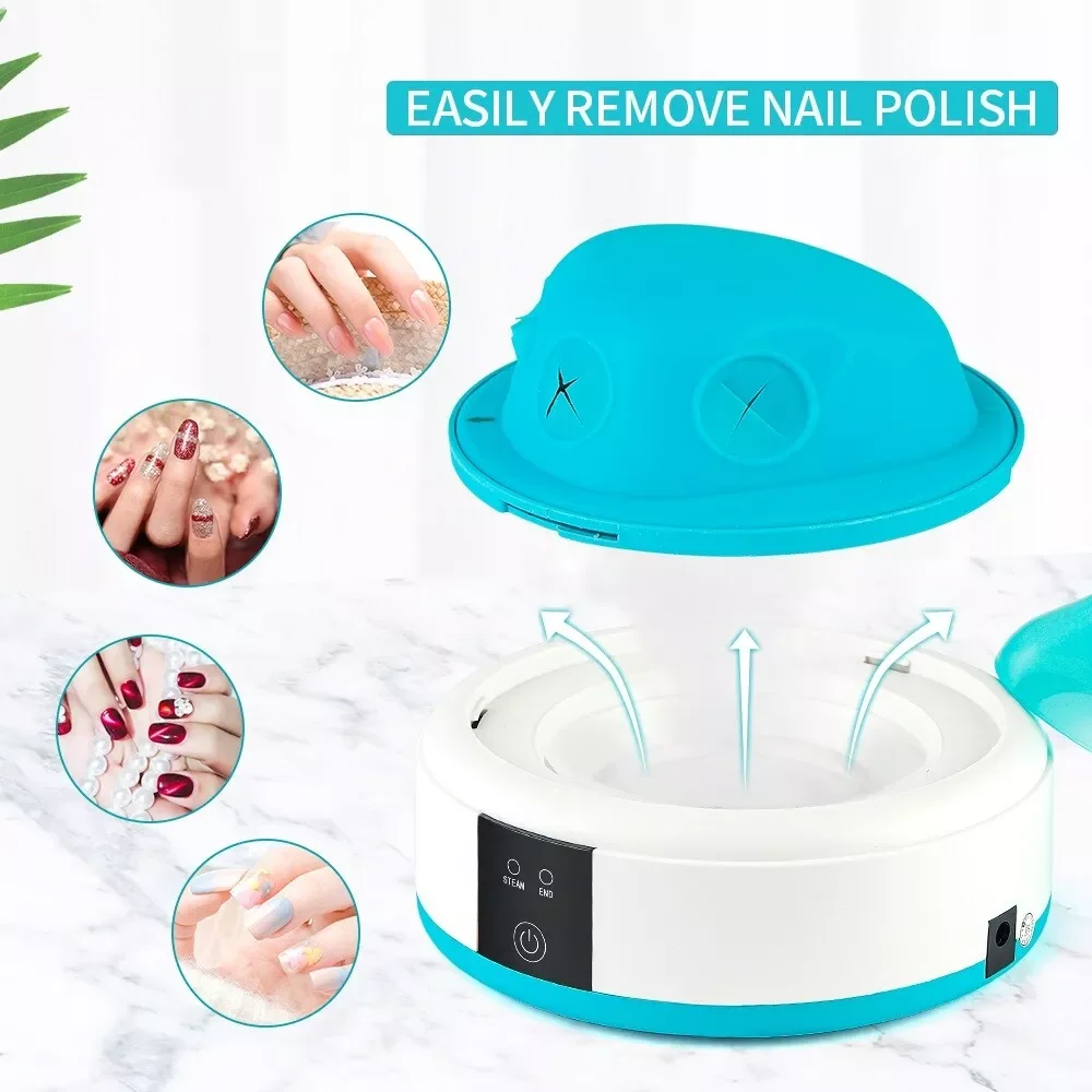 Electric Steam Nail Polish Remover Polishing Anti Acetone Immersion Bowl Gel Heating Cleanser Nail Enhancement Tool For Salon