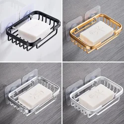 Bathroom Soap Storage Rack Basket Rack Kitchen Sponge Storage Shelf  Wall Soap Dish Holder Aluminum Self-adhesive Soap Box