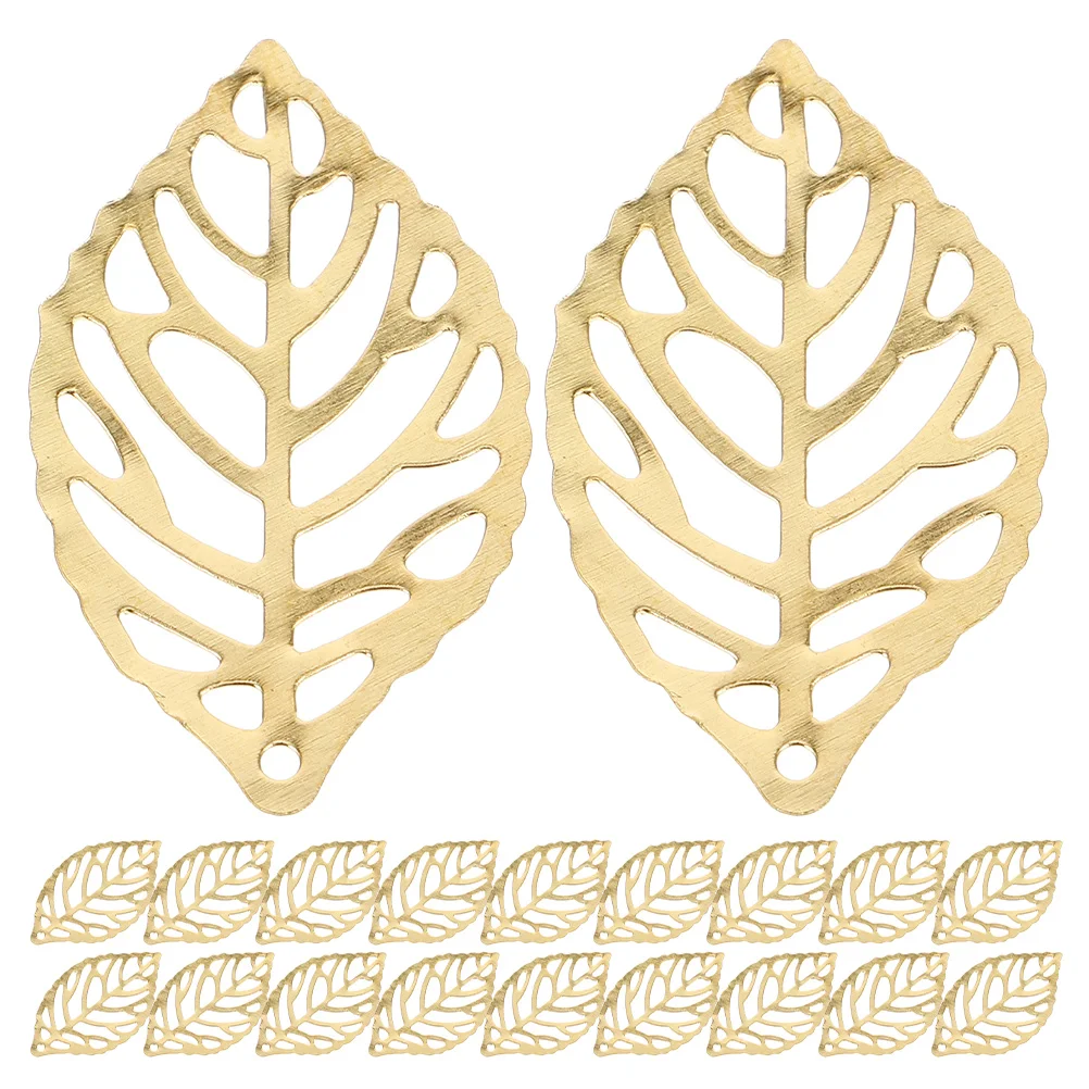 

200Pcs Gold Plated Hollow Leaf Charms Elegant DIY Jewelry Making Pendants Earrings Necklaces Hair Clips Pendants for Jewelry