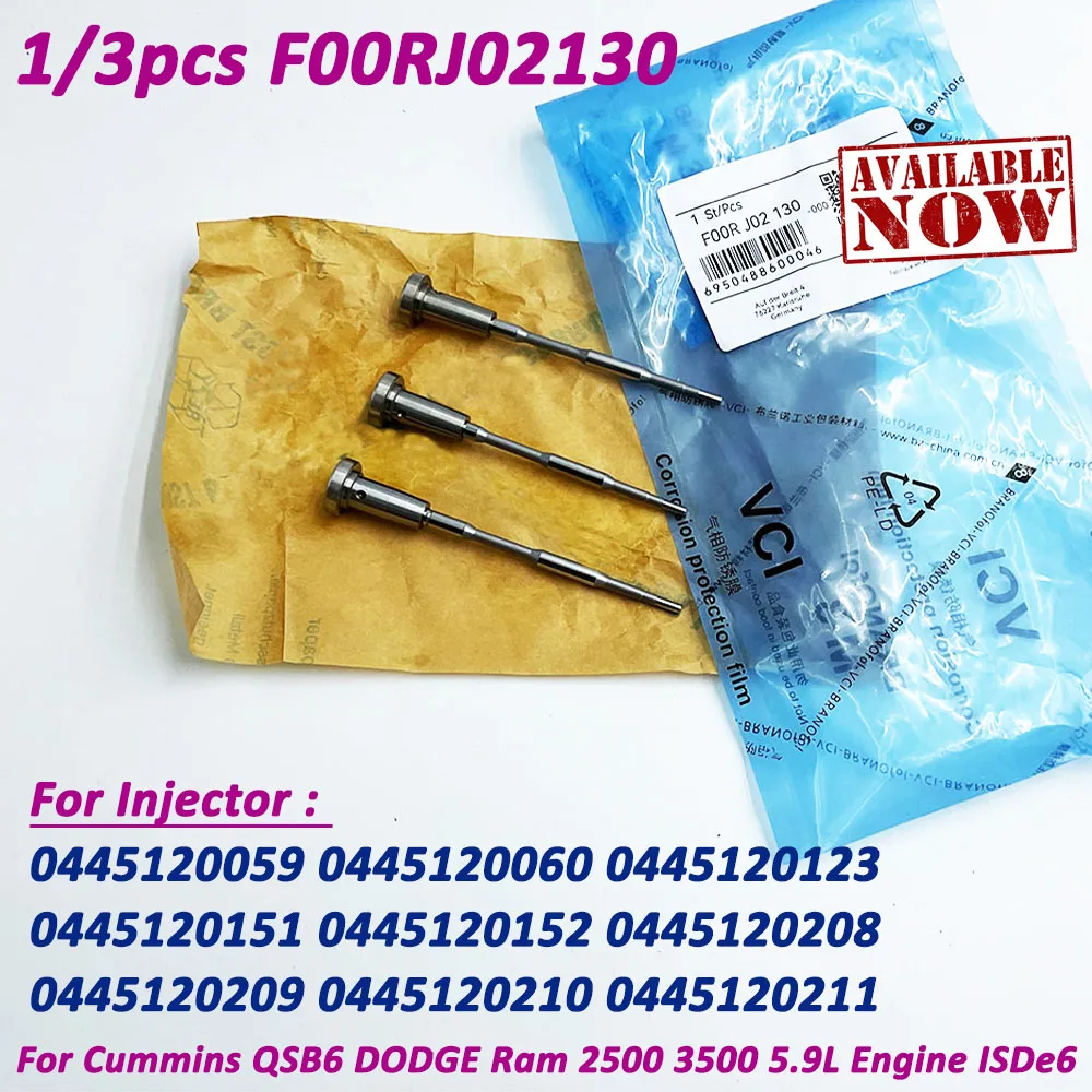 

New 1/3PCS F00RJ02130,F 00R J02 130 Fuel Injector Parts For Cummins QSB6 Dodge Ram 2500 3500 0445120059 060 0445120123 Injector