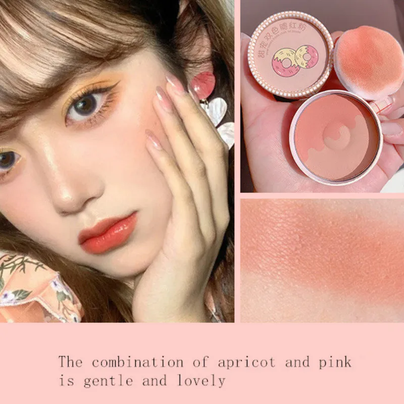 Fashion New Blush Face Mineral Pigment Blush Powder Makeup Two-color Highlighting Shadows Lasting Nature Cheek Cosmetics Powder