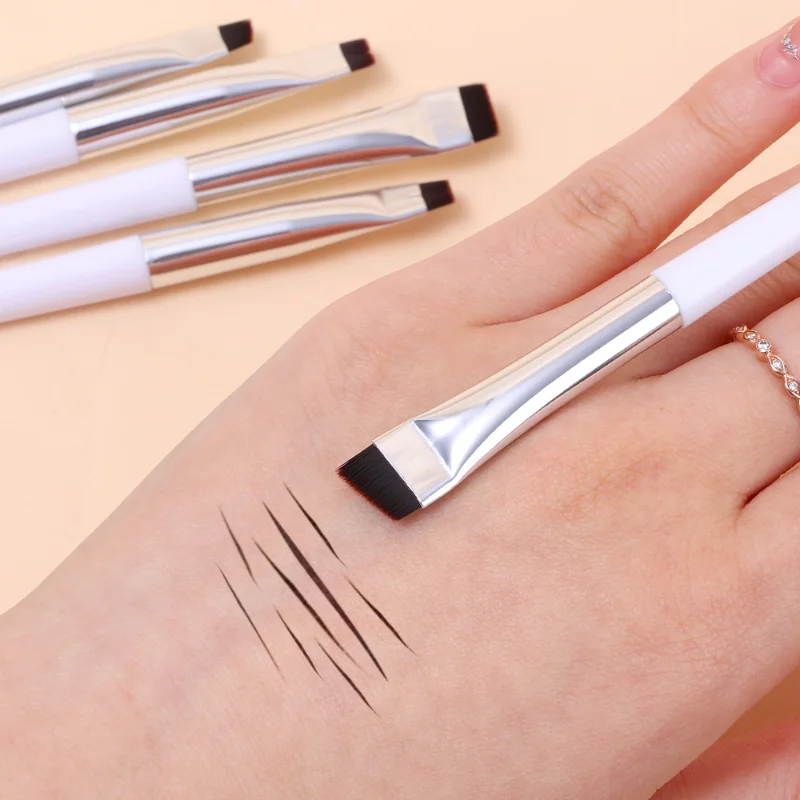 Abgewinkelt Dünne Make-Up Pinsel Klinge Augenbraue Pinsel Flach Feinen Eyeliner Pinsel Contouring Stirn Professionelle Schönheit Gesichts Make-Up-Tool