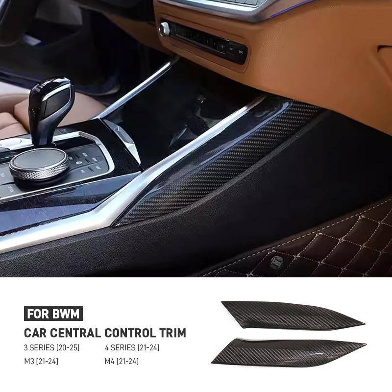 Para BMW 3 4 Series G20 G21 G22 G23 G26 G80 G81 M3 G82 G83 M4 consola central de fibra de carbono Real cubierta embellecedora de Panel lateral de cambio de marchas