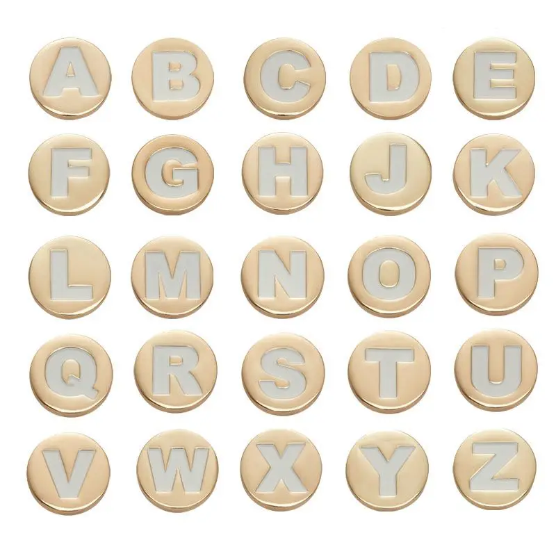 1 Stück bling Gold Brief Schuh Charms für Clog Sandalen Schuh dekoration Alphabet Zeichen Schuhe Pins für Jungen Mädchen Männer Frauen – Detail 2