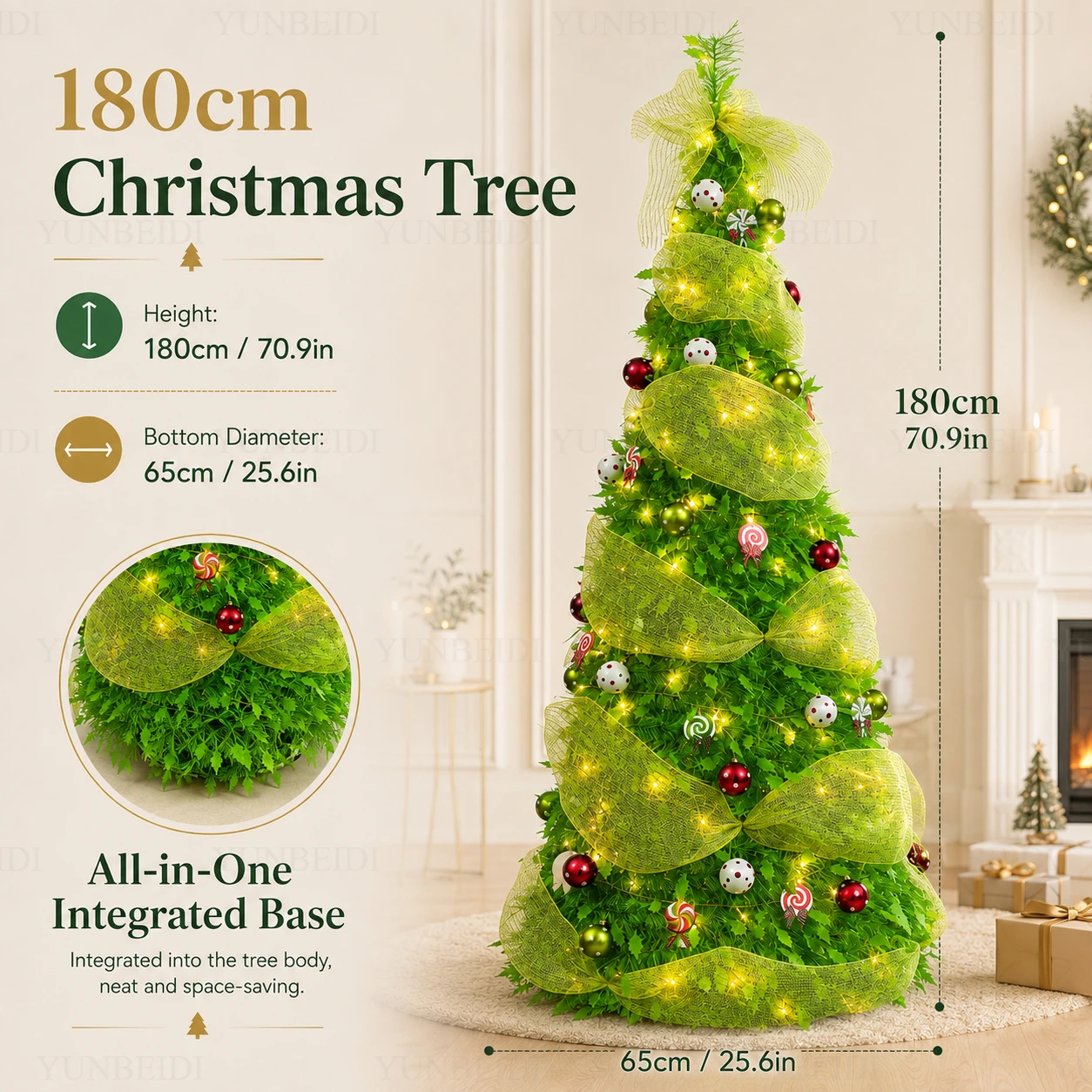 Pohon Natal Lipat Hijau Baru d - Home Decor Lighting Tree ulasan dan harga