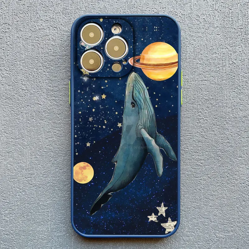 Weltraum-Ozean-Walfisch-Hai-Schwimm-Handyhülle für iPhone 17 16 15 14 11 12 13 Mini Pro Max Cover X XR X 16 15 14 Plus Fundas – Detail 9