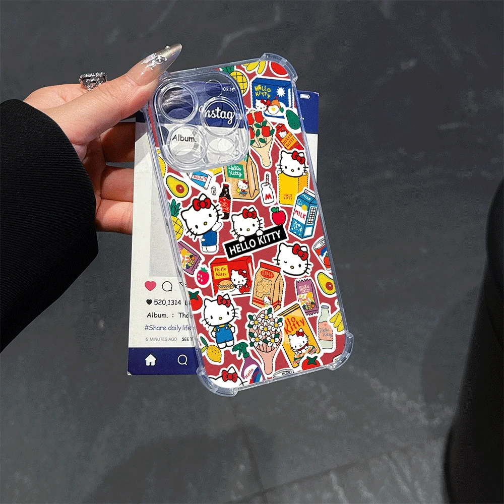 

Чехлы для мобильных телефонов Sanrio KT для IPhone 16, IPhone 16/15/14/13/12/11/x/xs/xs Max, женский прозрачный чехол для телефона Sanrio Hello Kitty Toys