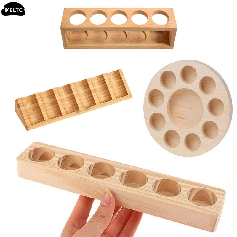 6/10Hole Essential Oil Wooden Display Stand Essential Oil Storage Rack Smooth For DoTERRA Essential Oils Perfume Bottle Holder