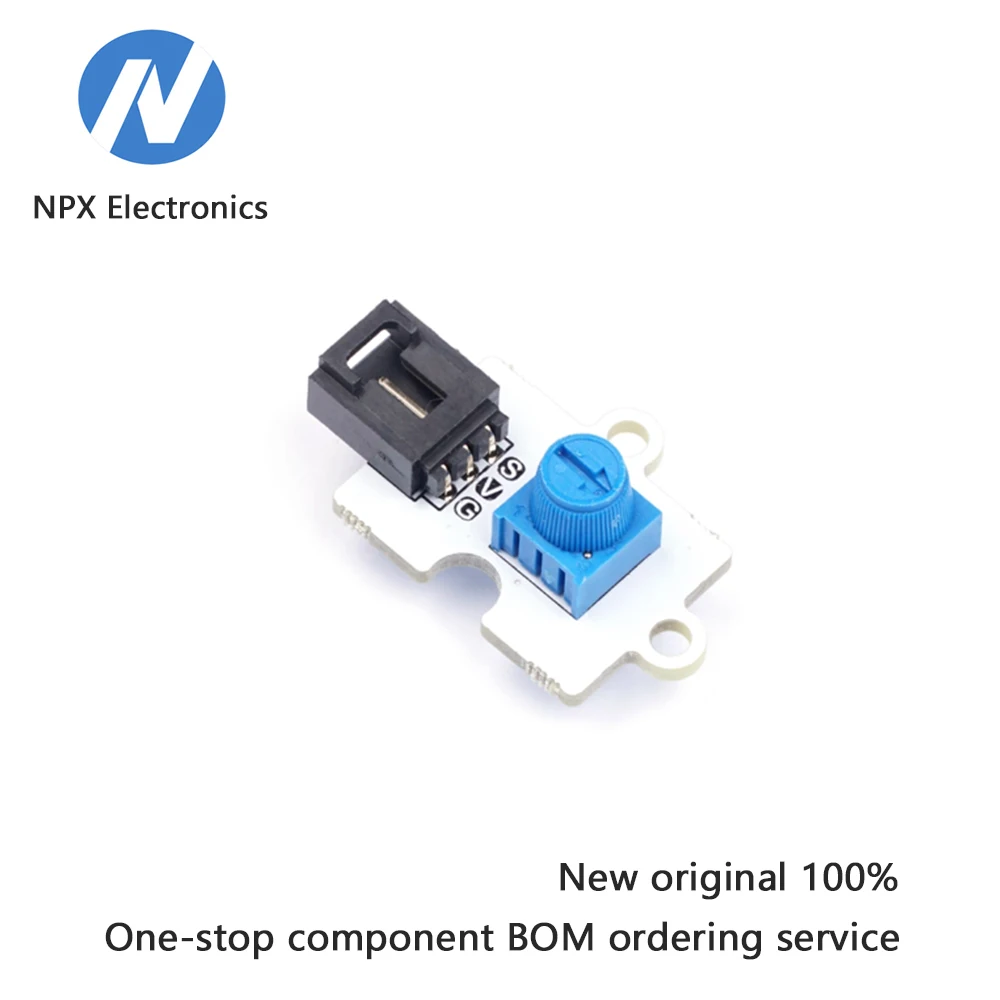 The blue potentiometer of the sensor has a programmable design for the three-wire port in the maker education kit. It operates a