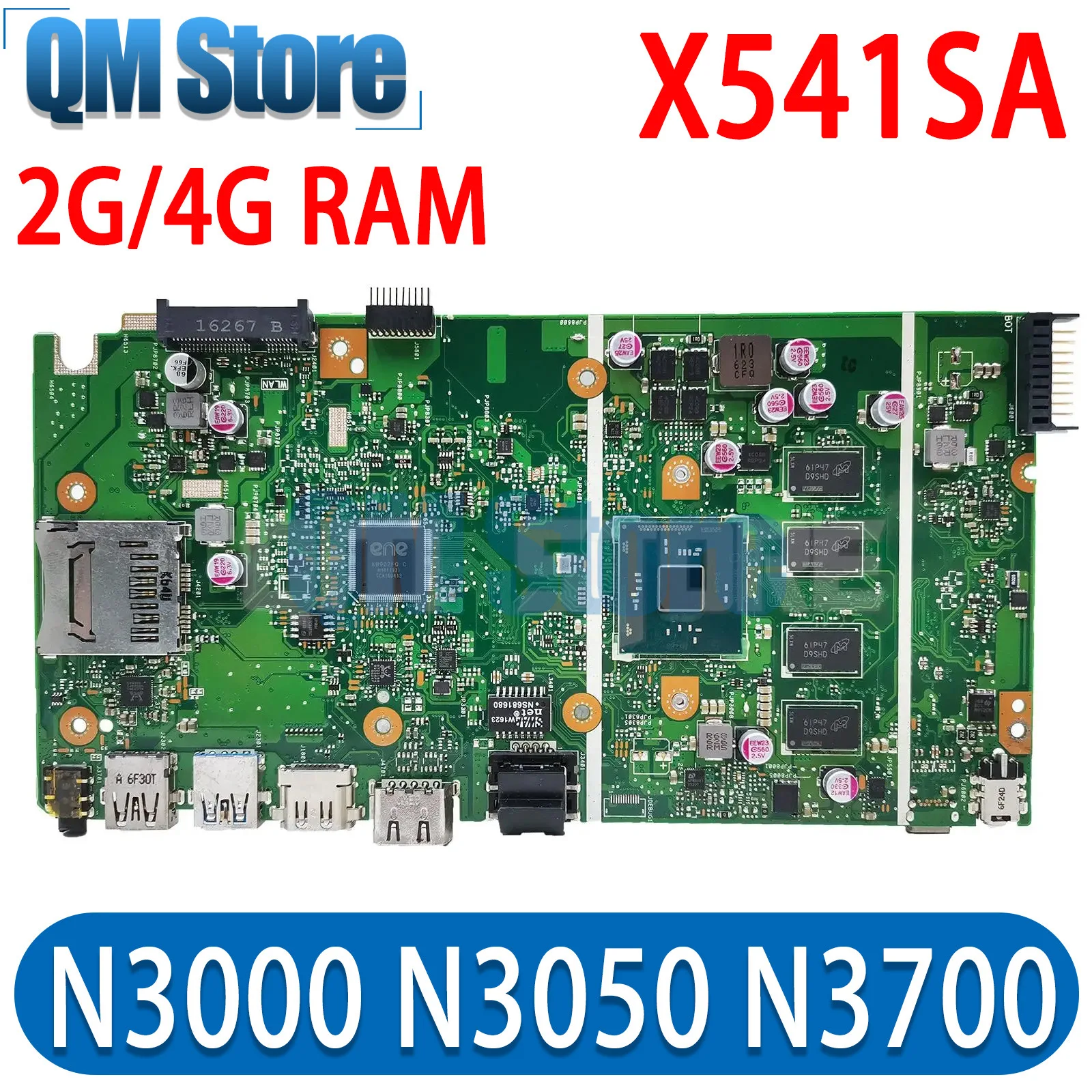 Placa base para portátil para Asus F541S A541S X541S X541S X541SA con 2G/4G RAM N3000 N3050/3060 N3700/3710 CPU totalmente probado