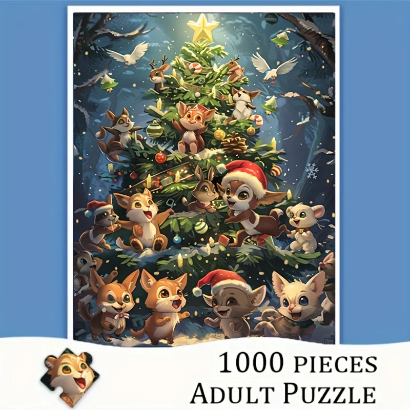 

70cm*50cm 1000pcs Squirrel Puzzle Jigsaw Puzzle Adult Stress Relief Puzzle Christmas Gift Office Decor Home Wall Decor
