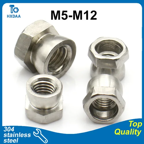Imagen 1 del producto 1 /2 /3 /5 /12 Uds M5 M6 M8 M10 M12 304 tuerca de corte de acero inoxidable tuercas de seguridad antirrobo resistentes a manipulaciones