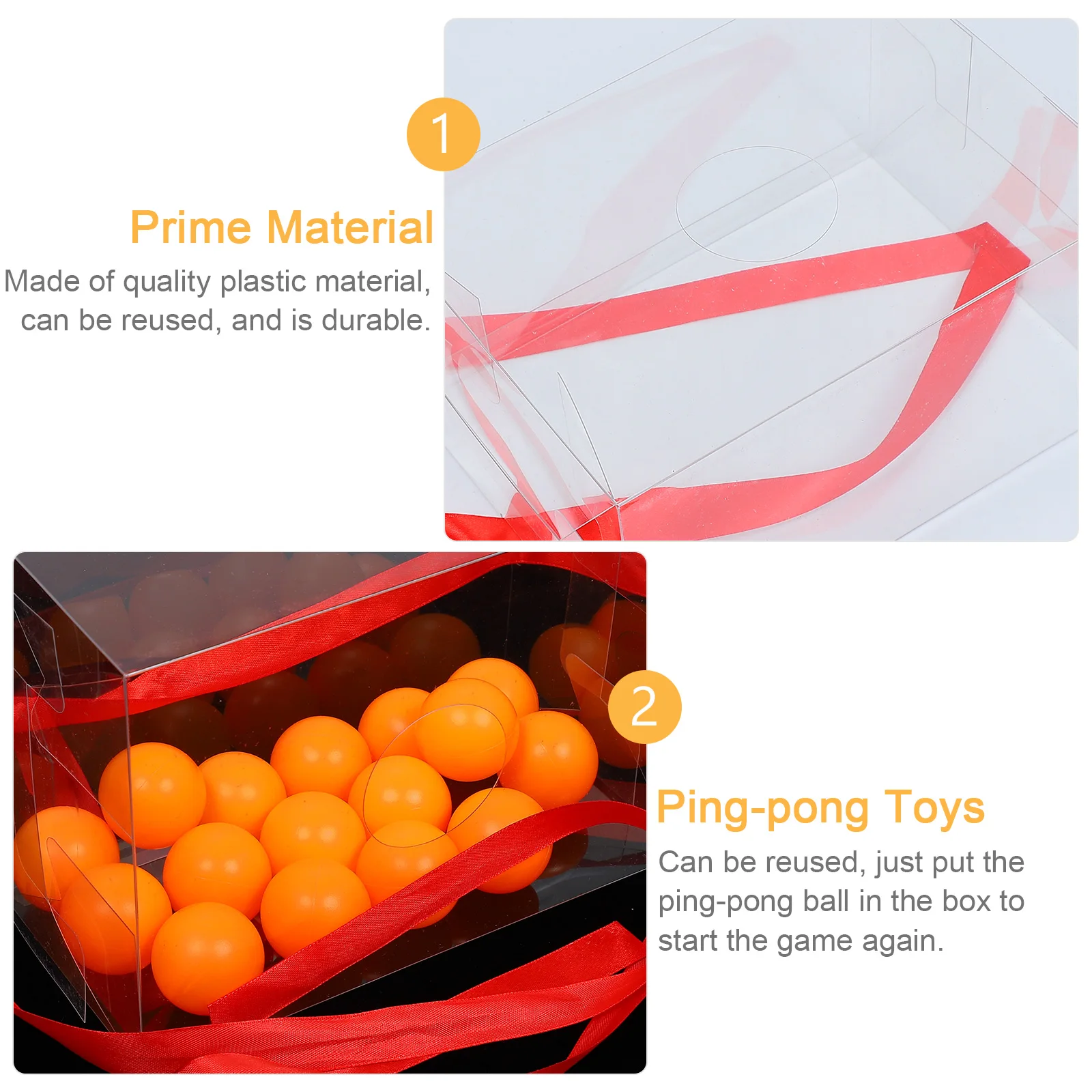 2 set -pong Ball Shake Box Party Gioco da ping pong Prop scuotendo scatola Adulti Gioco interattivo Fornitura Giochi di famiglia oggetti di scena scatole