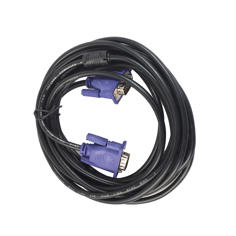 

5 Meters VGA Cable Male to Male Monitor Cable Video Adapter Cable with Ferrite Cores for Computer PC HDTV Projector Display