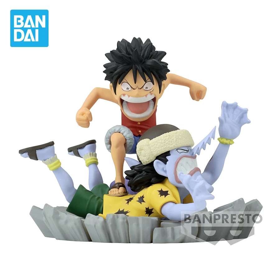 Original Banpresto One Piece World Collectable Anime Figurines Log Stories Luffy VS Arlong Action Figures Collectible Model Toys