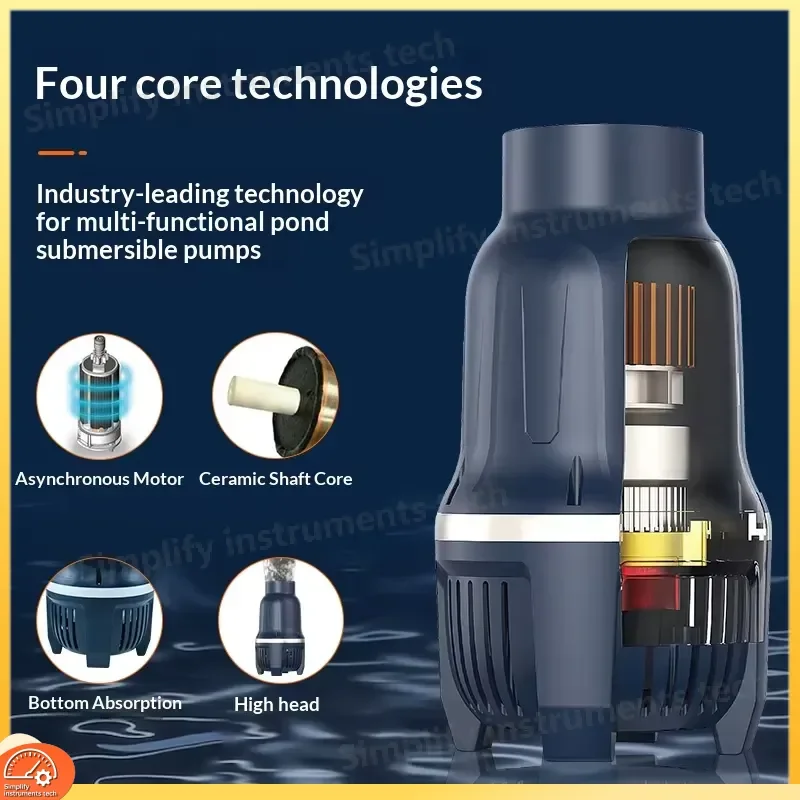 Submersible Aquarium Pump Low Noise Silent Water Pump for Fish Tank Hydroponics Fountain 220V High Flow Rate Energy Saving