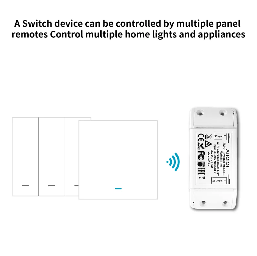 WiFi Bluetooth Smart Light Switch Universal Breaker Timer Smart Life APP Wireless Remote Control Works