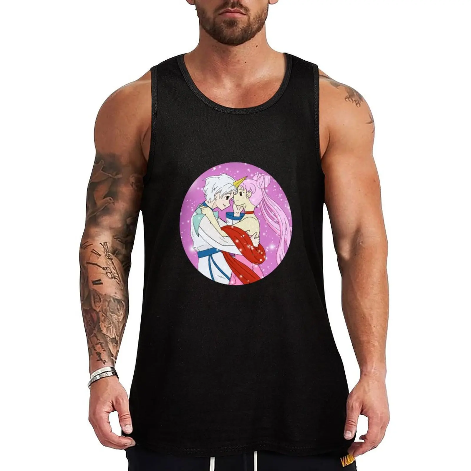 

Chibiusa x Helios Circle Tank Top Casual Loose Tank Top Sleeveless Summer Beach Shirt