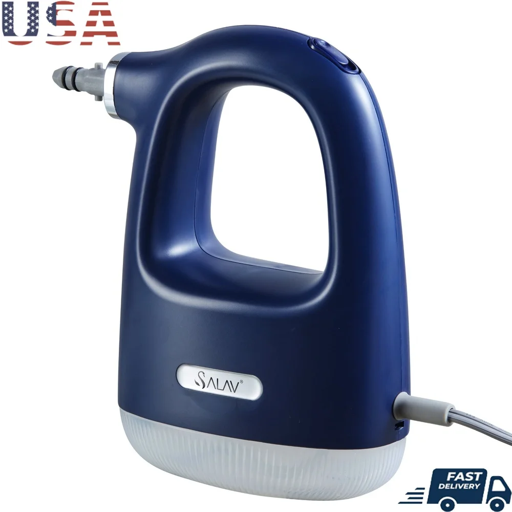 

Powerful Compact Steam Cleaner 1100W No Pressure Instant Refill 10 Attachments Lightweight Easy Handle 13.5ft Cord Hands-Free