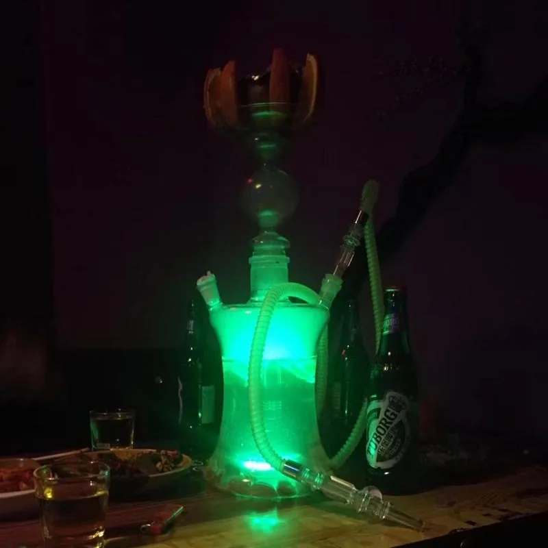 خرطوم واحد من الشيشة العربية KTV Bar الشيشة مع مصباح زجاجي ملحقات الشيشة ملحقات الشيشة الشيشة