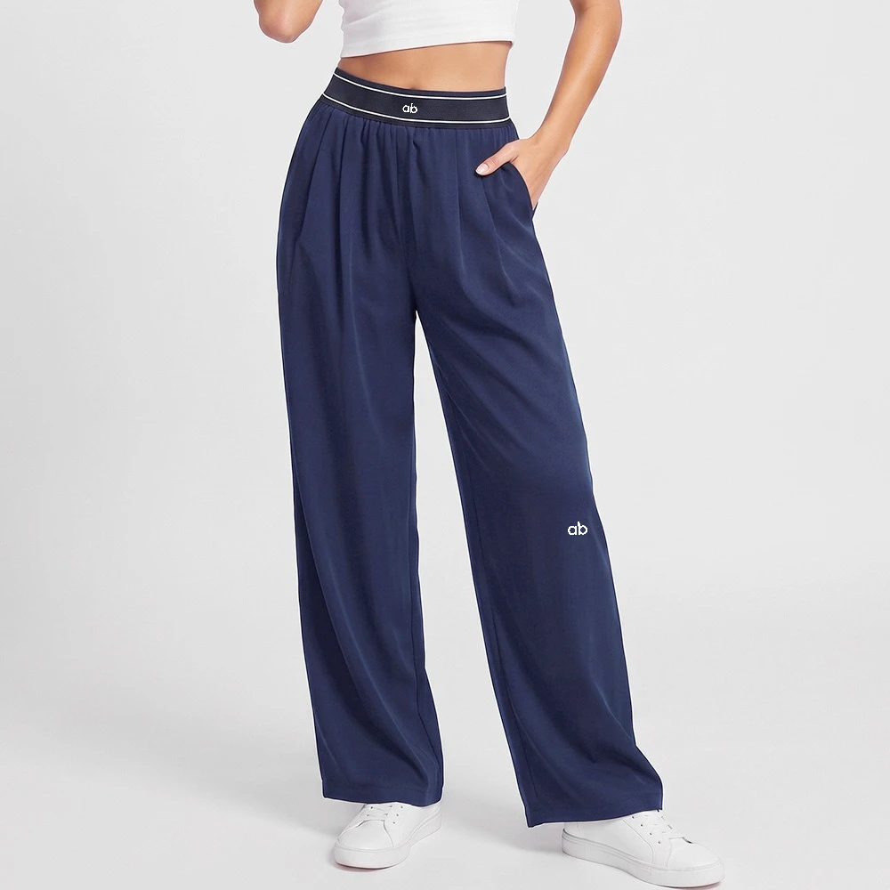 2026 Damen Locker Sitzende Lässige Sport-Yogahose mit Hoher Taille, Atmungsaktive und Bequeme Vielseitige Hose, Damen Weite Sporthose