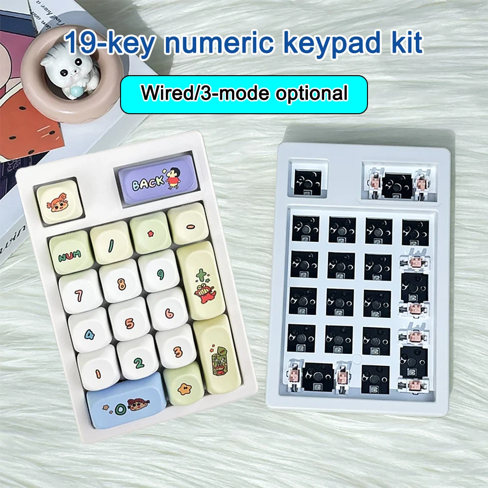 Type-C Single-mode Numpad Bluetooth 2.4G 3 Mode Numeric Keypad Gasket Hot Swap Rgb Customized DIY Mini Mechanical Keyboards Kit