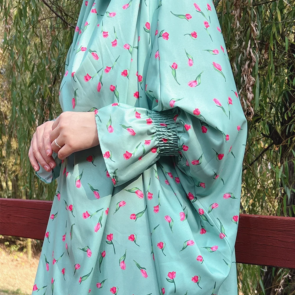 

Ramadan Modest Prayer Dress Women Islam Clothing Print Muslim Hooded Abaya Dubai Turkey Kaftan Eid Djellaba Islam Jalabiya Robe