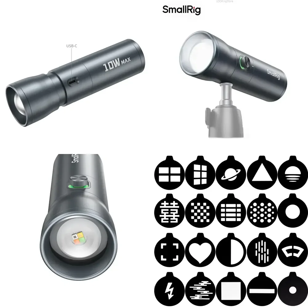 SmallRig RF 10C 포커스 가능 LED 비디오 조명 10W 5600K 사진 촬영 조명 (사진 촬영, 결혼식, 라이브 스트리밍용) 4634