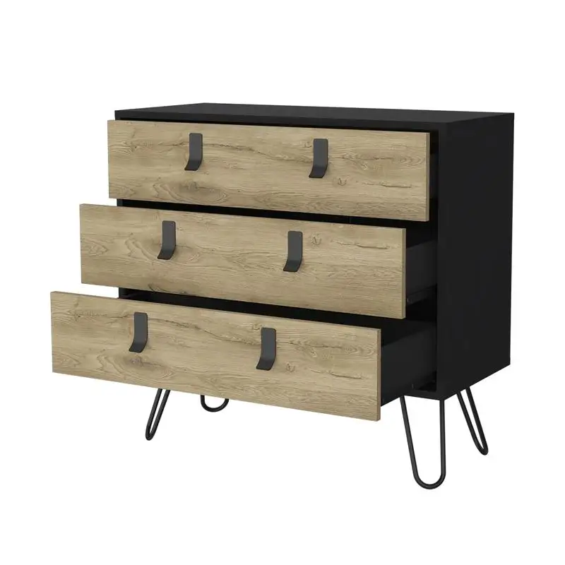 Modern Dresser with 3 Drawers and Hairpin Legs, Stylish Design for Bedroom or Living Room Furniture