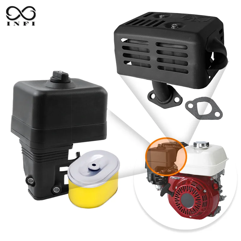 

Глушитель с корпусом воздушного фильтра в сборе, сверхмощная выхлопная система глушителя для Honda, Harbour Freight Predator 212cc до 212cc